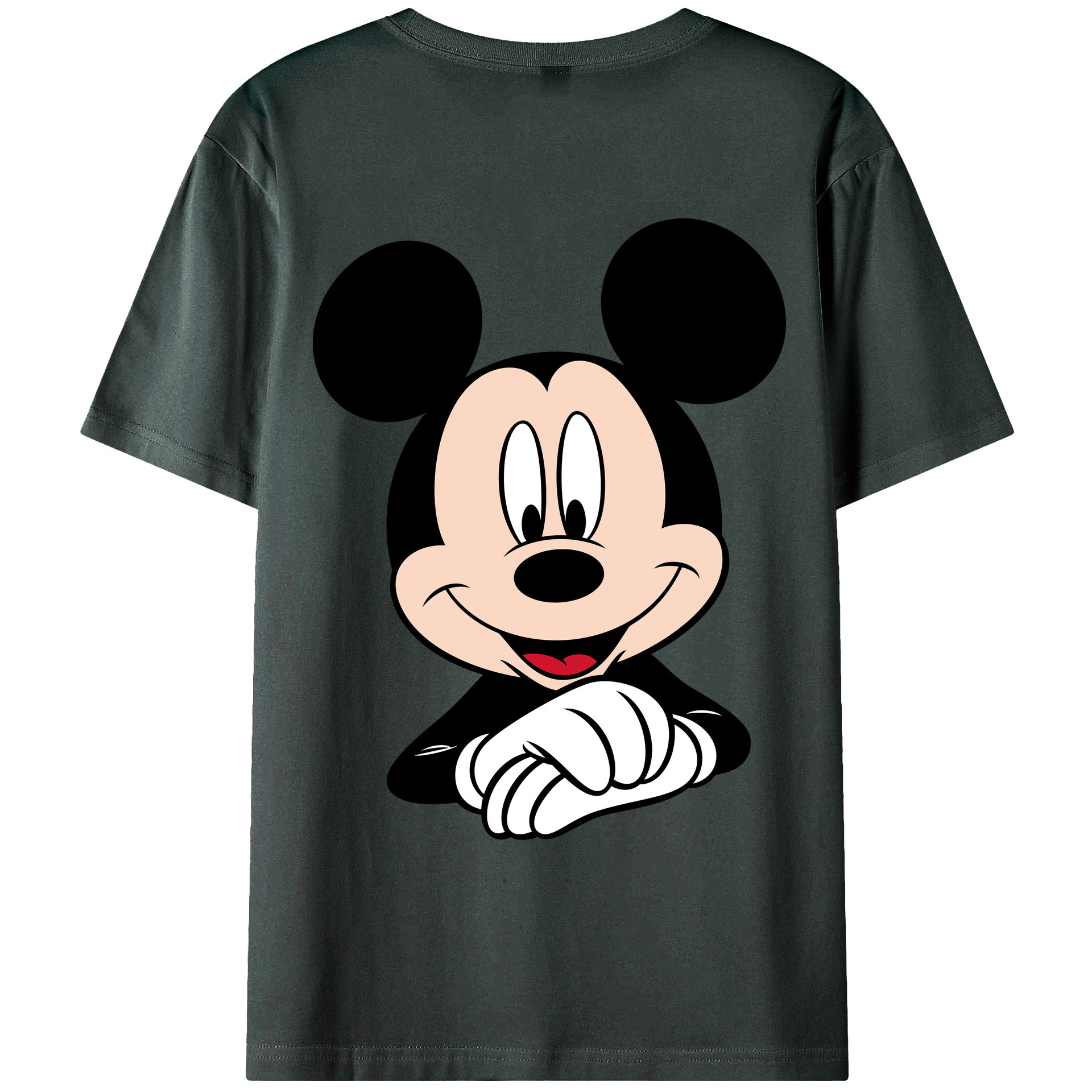 ミッキーマウス Mickey Mouse 綿100％ メンズ半袖Tシャツ（バックプリント） 通気性